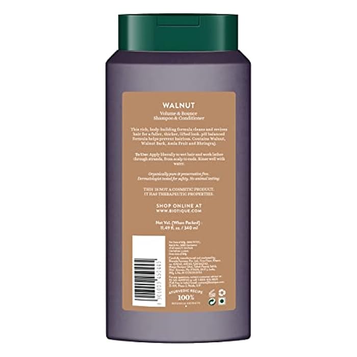 Biotique Bio Walnut Bark Volumizing Shampoo for Fine & Thinning Hair, 340 ml - Image 2