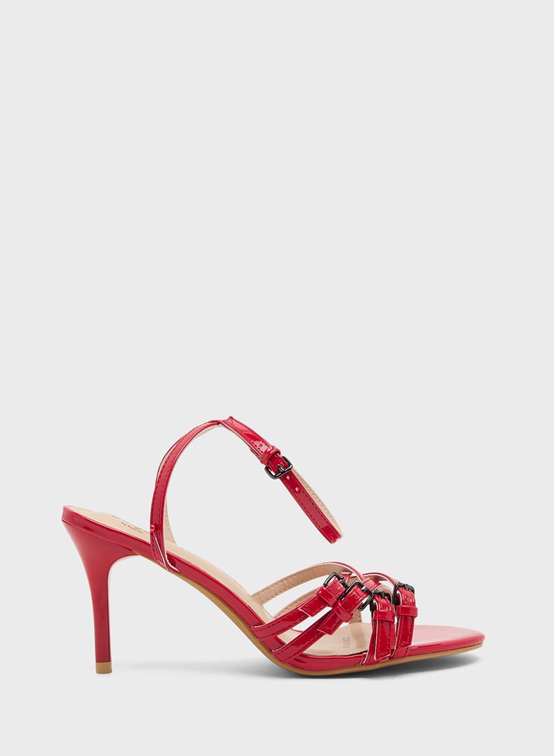 جينجر صندل بكعب وحزام متقاطع - Image 1