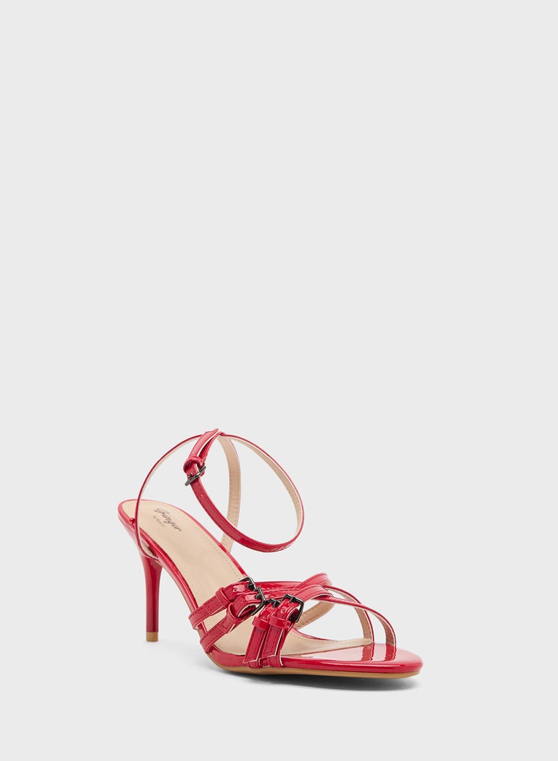 جينجر صندل بكعب وحزام متقاطع - Image 2