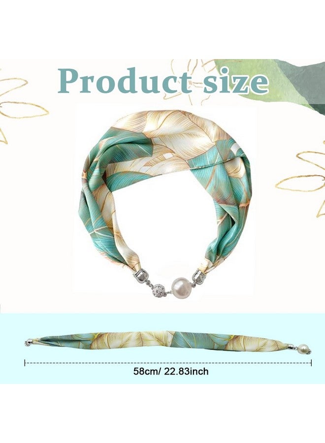 PALAY® Neck Scarf for Women Stylish Satin Silk-feel Head Scarf Fashion Print Neckerchief Necktie Scarf with Magnet Buckle - Image 2