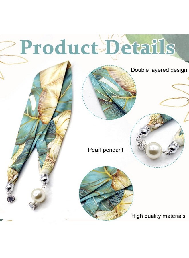 PALAY® Neck Scarf for Women Stylish Satin Silk-feel Head Scarf Fashion Print Neckerchief Necktie Scarf with Magnet Buckle - Image 3
