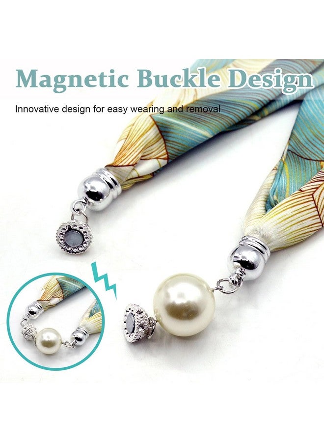 PALAY® Neck Scarf for Women Stylish Satin Silk-feel Head Scarf Fashion Print Neckerchief Necktie Scarf with Magnet Buckle - Image 5