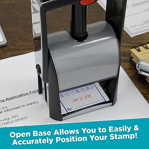 MaxMark Heavy Duty Self Inking Date Stamp with Phrase Received - Red Ink - Image 5