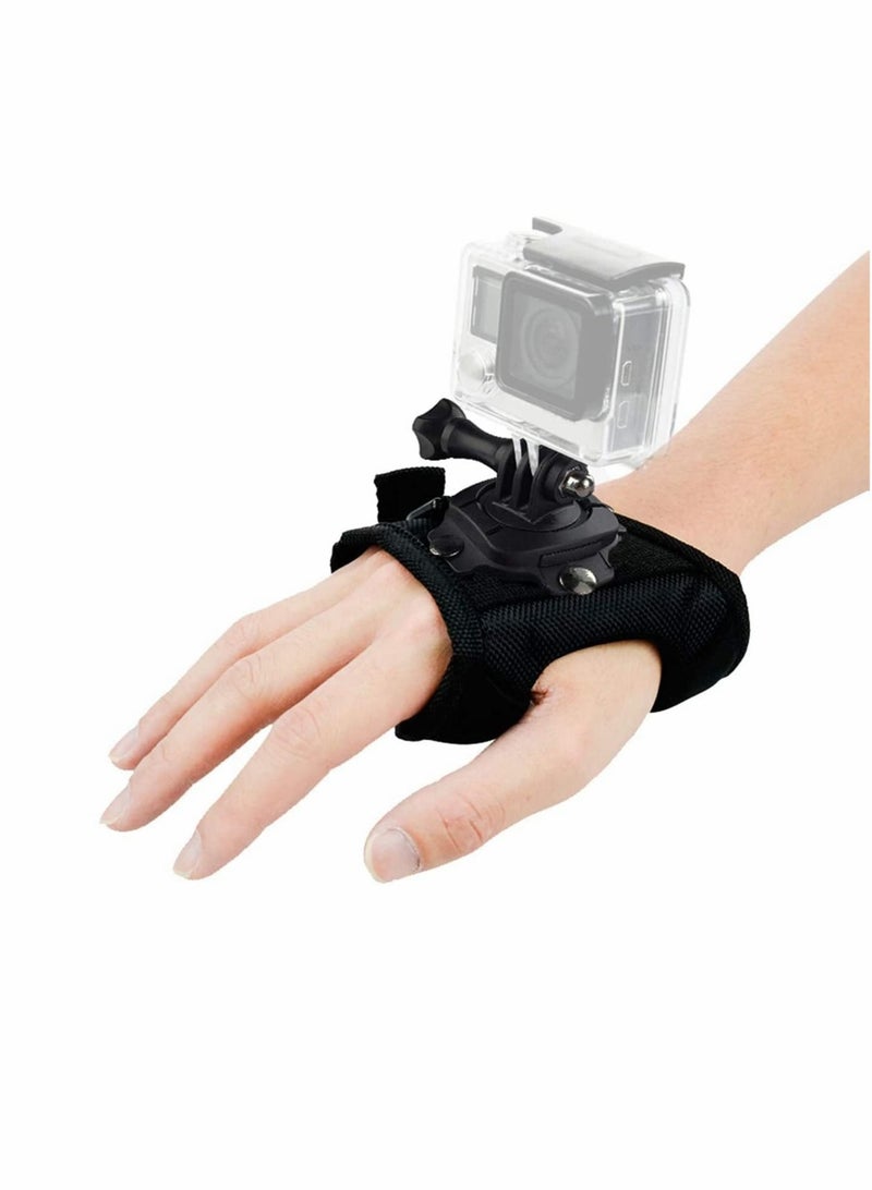 Captaintech Wrist Scuba Mount 360 Degree Panoramic Swiveling Hand Glove Style Mounts Palm Strap for GoPro Hero 9 8 7 6 5 4, DJI OSMO Action, Xiaoyi, AKASO Action Camera Outdoor Sports Accessories - Image 1