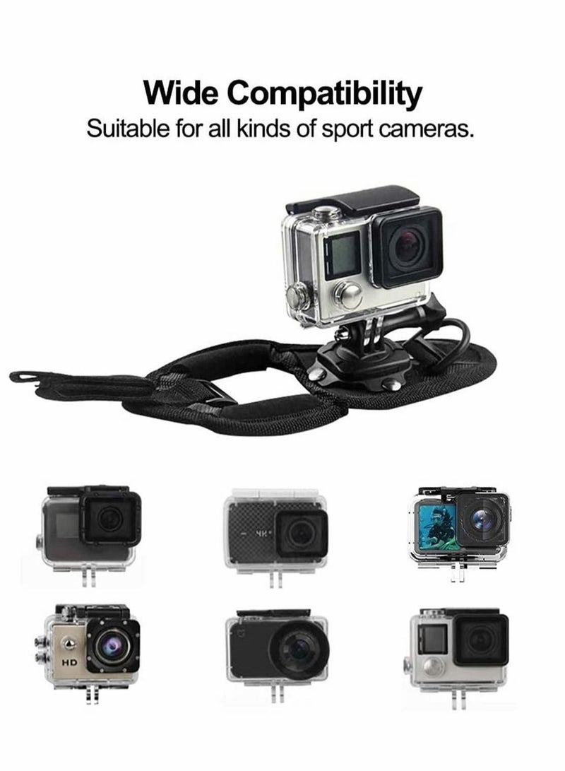 Captaintech Wrist Scuba Mount 360 Degree Panoramic Swiveling Hand Glove Style Mounts Palm Strap for GoPro Hero 9 8 7 6 5 4, DJI OSMO Action, Xiaoyi, AKASO Action Camera Outdoor Sports Accessories - Image 4