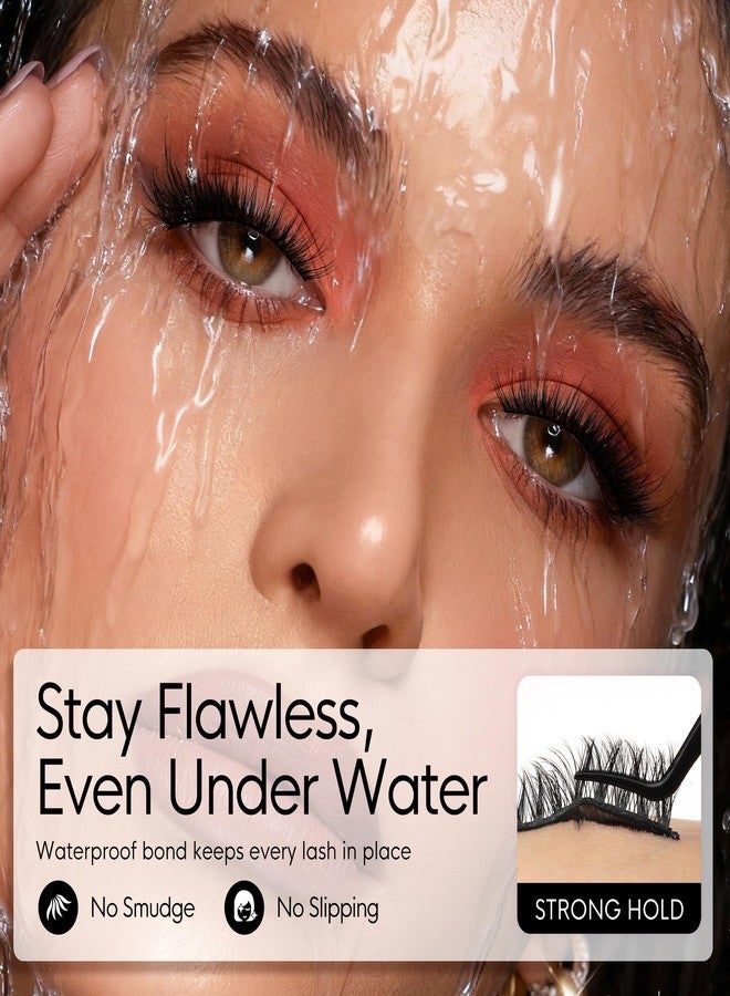 BEYELIAN Self Adhesive Eyelashes Natural Pre-glued Lashes No Glue Needed Lashes Cat Eye Lashes Faux Mink Eyelashes Reusable Self Adhesive Lashes 5 Pairs (HX39) - Image 5