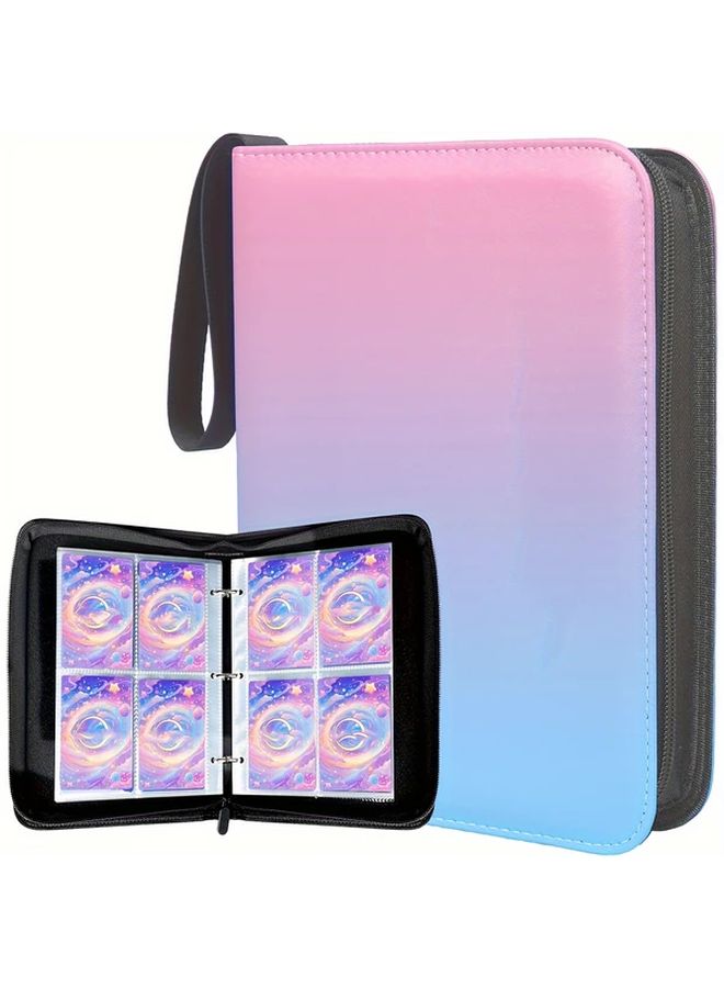Premium PU Leather Trading Card Binder with 480 Card Slots Zippered Storage Case - Image 1