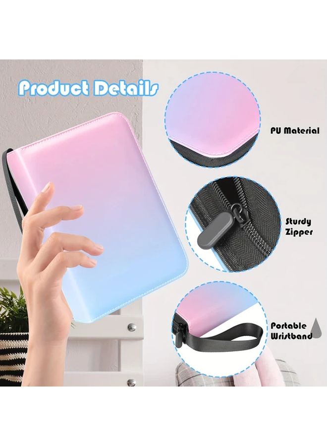 Premium PU Leather Trading Card Binder with 480 Card Slots Zippered Storage Case - Image 3