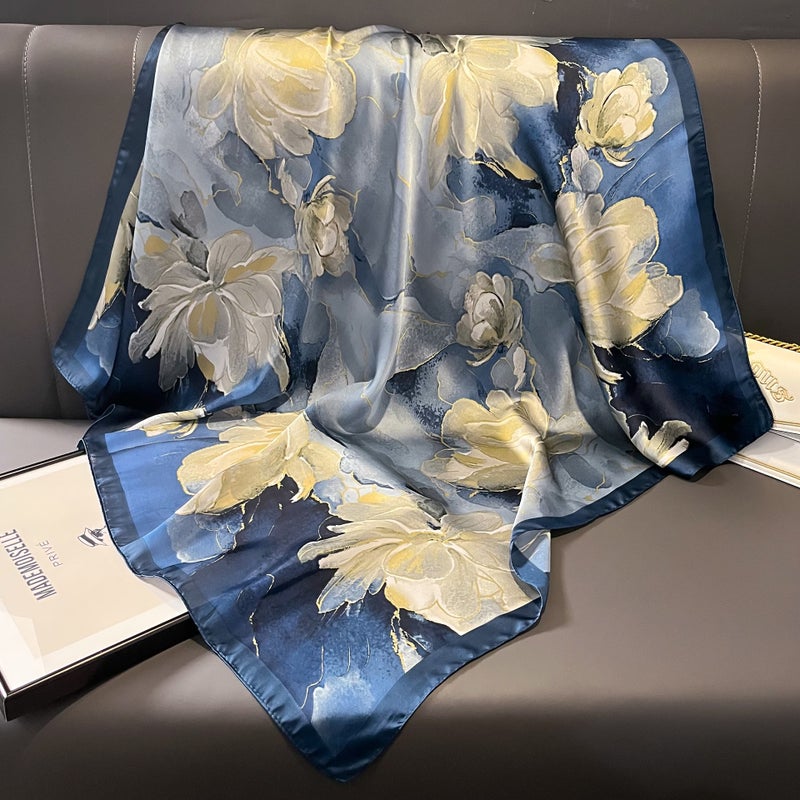 2024 Early Spring Silk Scarf Fashionable Brocade 90cm Large Square Scarf with Shawl Store Gift Su Hang Silk Scarf - Image 5