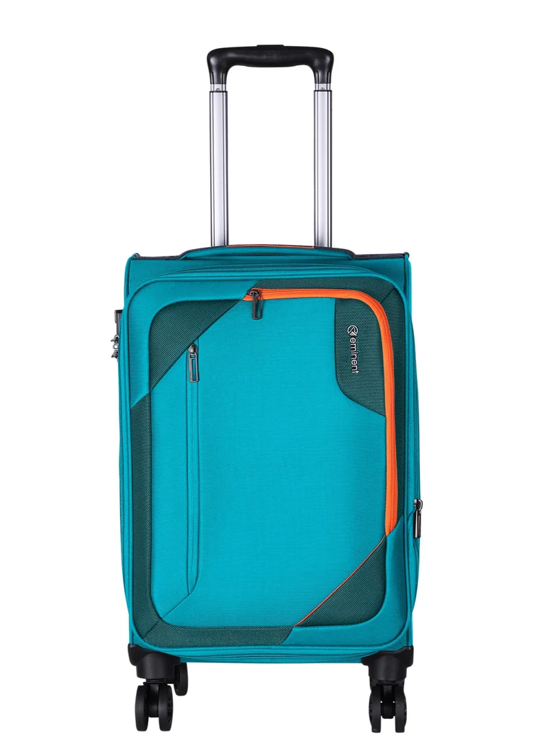 إيمينينت Expandable Luggage Trolley Bag Soft Suitcase for Unisex Travel Polyester Shell Lightweight with TSA lock Double Spinner Wheels E765SZ Carry On 20 Inch Green