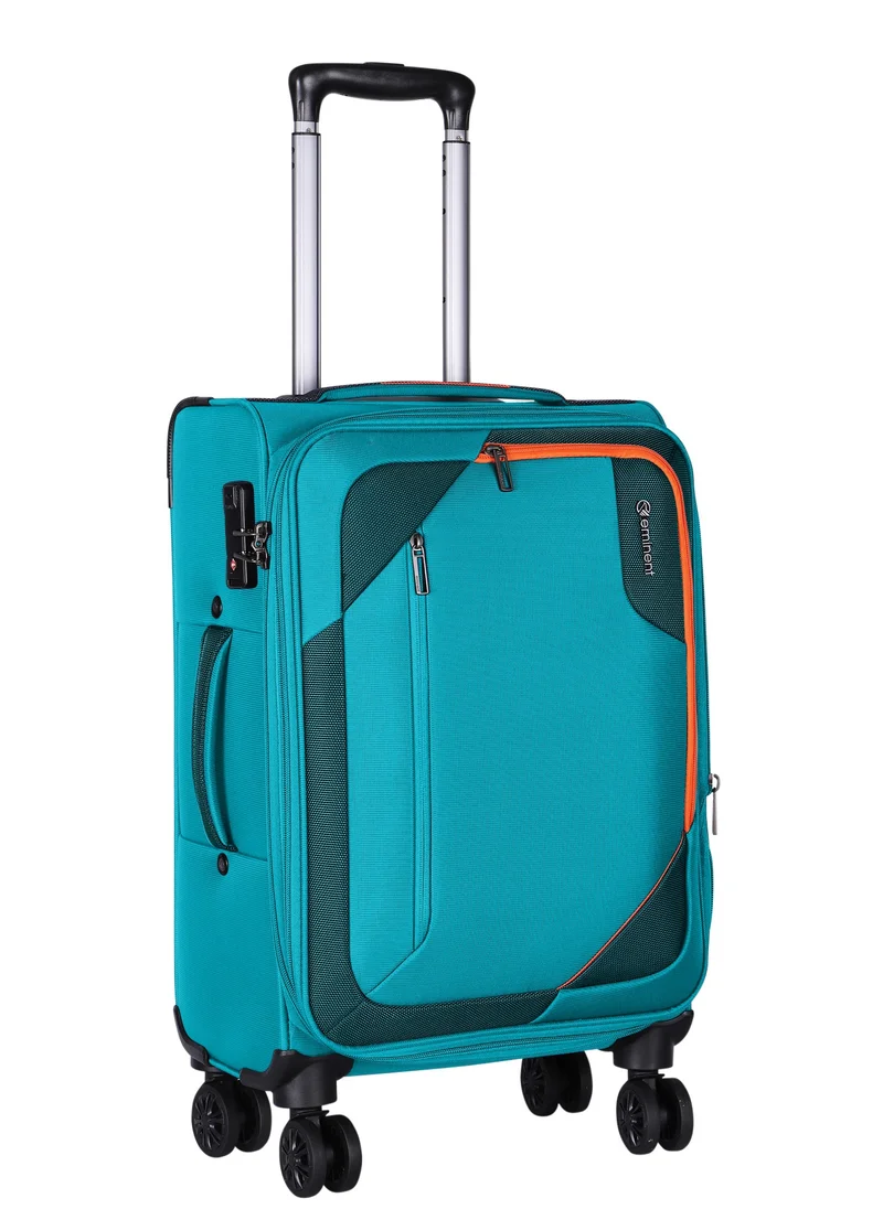 إيمينينت Expandable Luggage Trolley Bag Soft Suitcase for Unisex Travel Polyester Shell Lightweight with TSA lock Double Spinner Wheels E765SZ Carry On 20 Inch Green