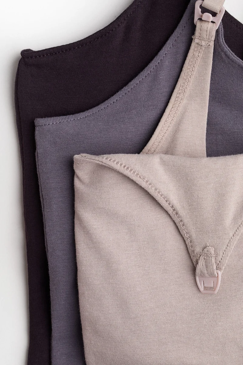 H&M  MAMA 3-pack nursing vest tops for Women | Best Price UAE