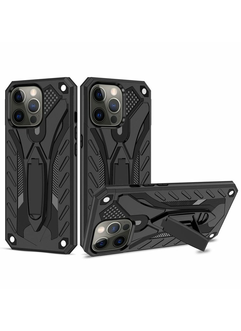 Bills iPhone 13 Pro Max Premium Armor Case Built-In Kickstand - Military-Grade Shockproof Protective Cover with Reinforced Corners (Black)  - Image 1