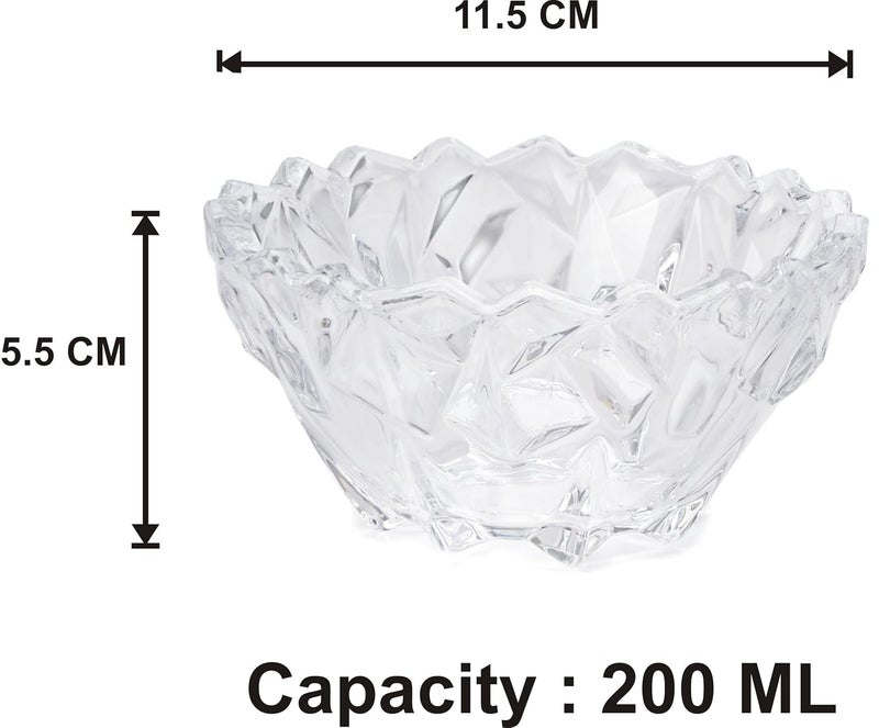 Somil Beautiful Clear Glass Bowl Ideal for ServingVegetable Soup Snacks Lunch Dinner 200 Ml 115 X 115 X 55 Cm - Image 2