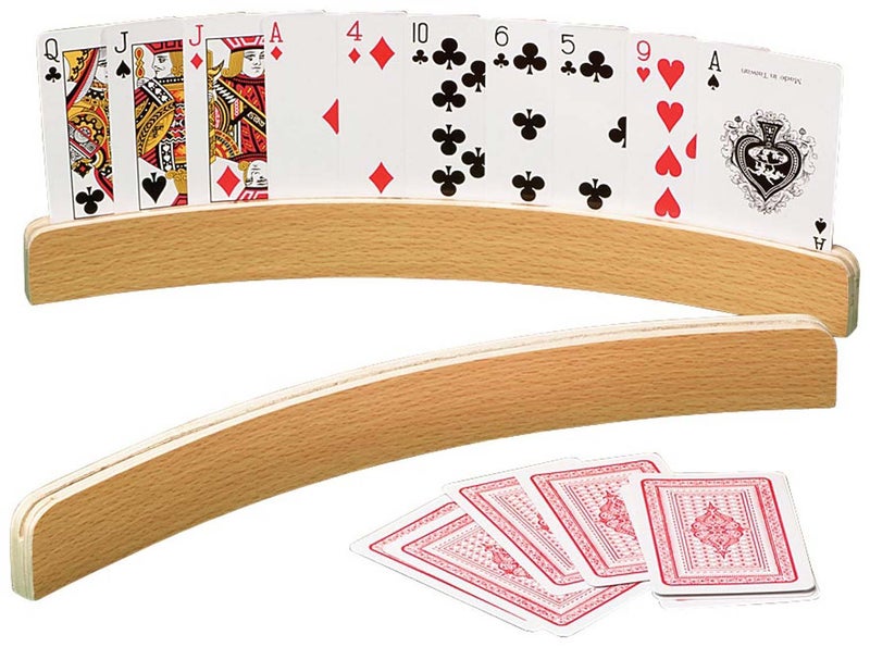 CHH 14 Curved Shape Wooden Card Holders Set of Two Natural Finish - Image 2
