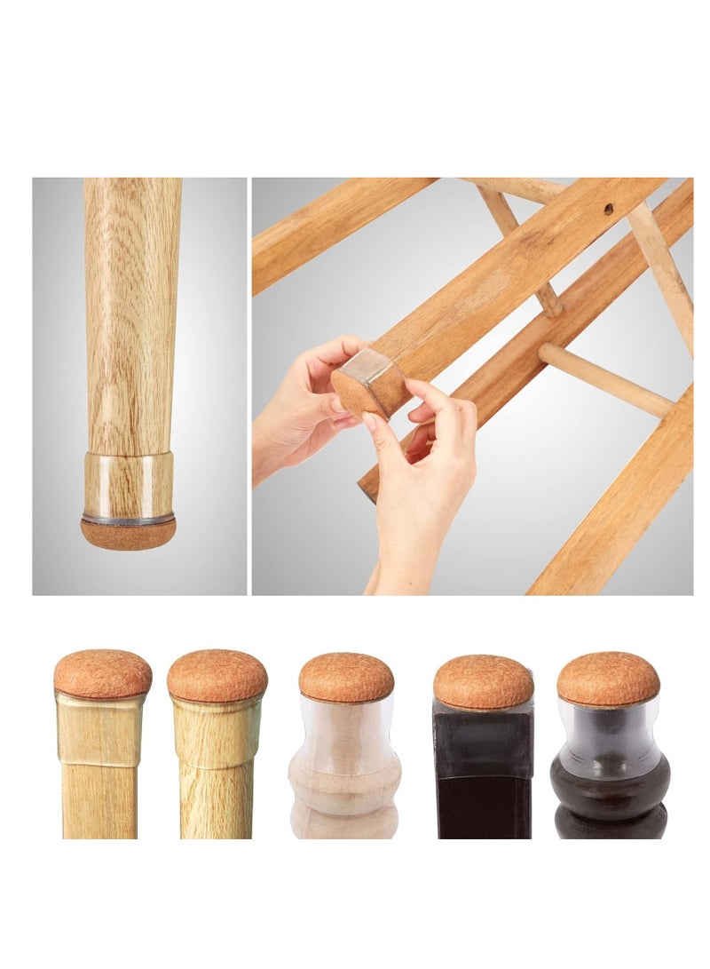 Barakah Chair Leg Floor Protectors for Hardwood Floors Round Rubber Furniture Sliders 360°Felt Pad Bottom Wrapped Thickening Silicone Furniture Legs Caps Covers Square 20 * 20CM 16 Pack - Image 3