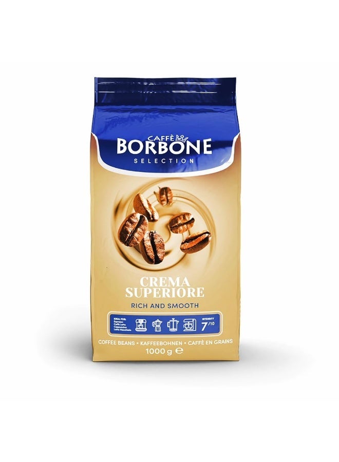 كافيه باربون قهوة حبوب كاملة _ Crema Superiore _ من مقهى بوربون _ مزيج من أرابيكا وروبوستا محمصة متوسطة  _ عبوة تحتوي على 1 كجم . - Image 1
