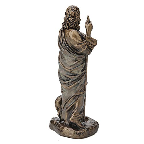 Veronese Design 3 3/8 Inch Jesus The Good Shepherd Cast Resin Hand Painted Antique Bronze Finish Statue Home Decor - Image 3