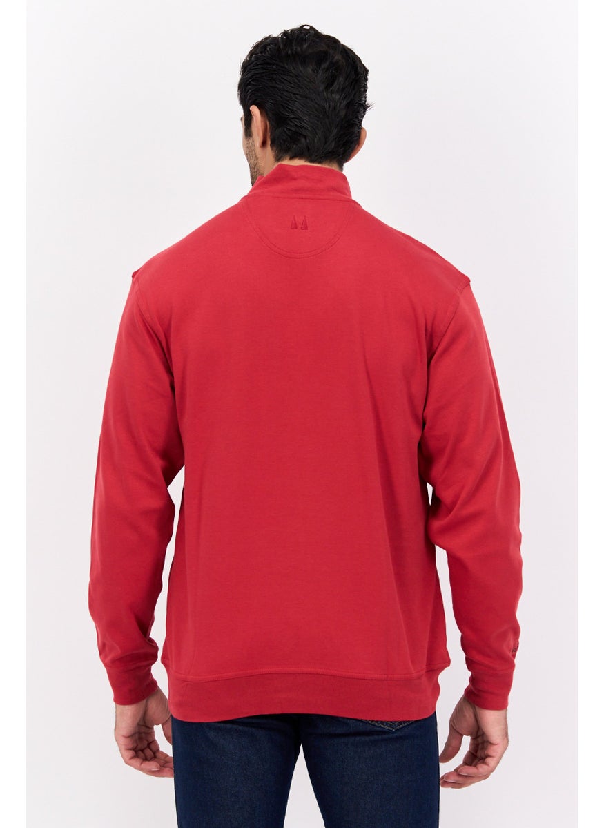 Men Half Zip Long Sleeve Plain Sweatshirt, Red - pzsku/Z11319E95F682B83F2CD7Z/45/_/1737642535/57819606-943a-4ea3-a8de-c1be52c5e3d5