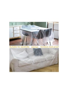 PROMASS Tape and Drape 1.8M x 20M Pre-Taped Masking Film Plastic Painting Drop Sheeting Roll Masking Paper with Tape Prevent Dust Paint Cover for Furniture,Wardrobe,Floor,Bed,Car  - Image 3