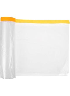 PROMASS Tape and Drape 1.8M x 20M Pre-Taped Masking Film Plastic Painting Drop Sheeting Roll Masking Paper with Tape Prevent Dust Paint Cover for Furniture,Wardrobe,Floor,Bed,Car  - Image 1