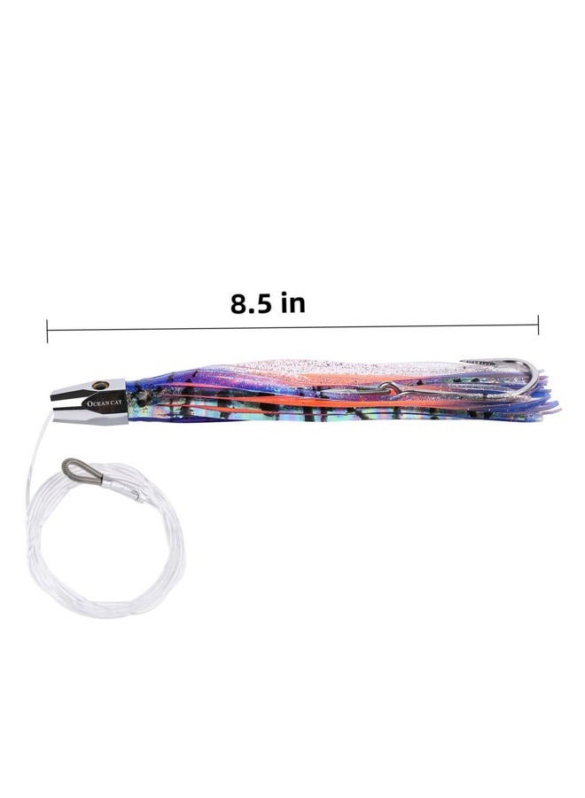 OCEAN CAT Saltwater Trolling Lure for Marlin Tuna Mahi Dolphin Durado Wahoo Trolling Lures Free Mesh Bag Offshore Big Game Lures (6.5 in - Weighted Head - 6pcs) - Image 3