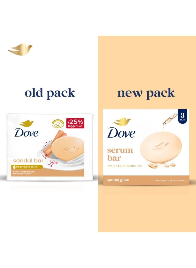 دوف صابونة سيروم دوف | بزيت خشب الصندل | توهج الصندل | ٣٧٥ غرام (١٢٥ غرام × ٣) - Image 3