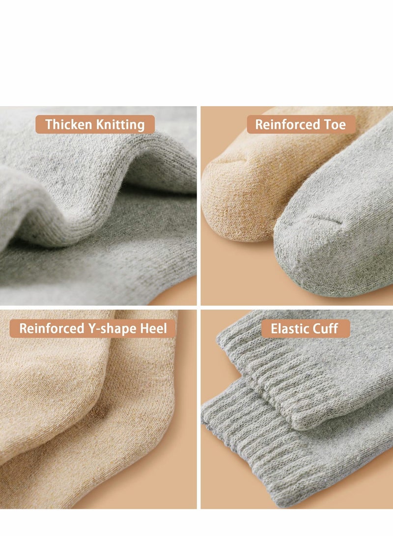 Warm Wool Socks for Women and Men, Moisture Wicking Cozy Boot Socks, 3 Pairs Unisex Winter Knit Socks - Image 5