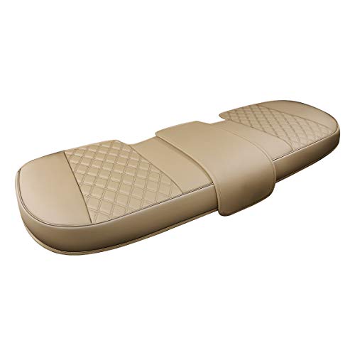 Black Panther Luxury PU Leather Rear Car Seat Cover Adjustable Length (49-55'') Back Bench Seat Protector Fits 90% Standard Two-seat Rear Row, for Seat Bottom Only, Triangle Quilted Design, Gray - Image 1