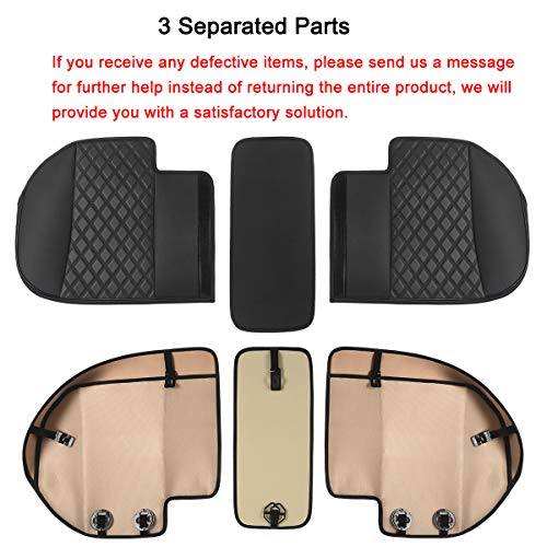 Black Panther Luxury PU Leather Rear Car Seat Cover Adjustable Length (49-55'') Back Bench Seat Protector Fits 90% Standard Two-seat Rear Row, for Seat Bottom Only, Triangle Quilted Design, Gray - Image 4