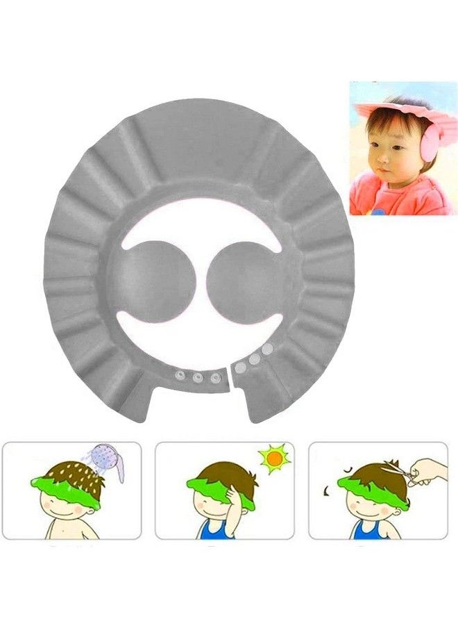 Kuber Industries Rubber Kids Adjustable Shower Cap For Wash Hair (Grey) 54Km4198  - Image 4