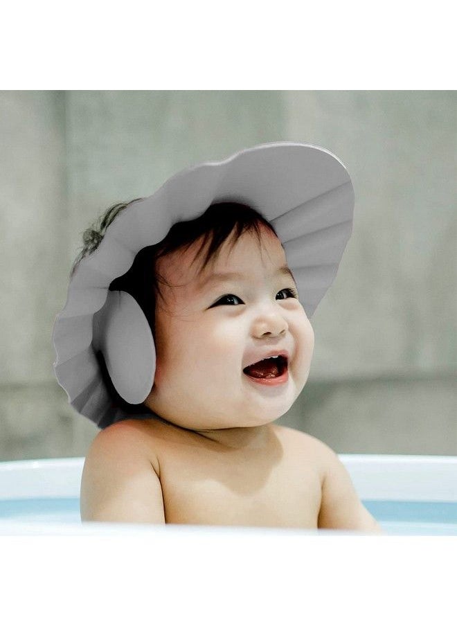 Kuber Industries Rubber Kids Adjustable Shower Cap For Wash Hair (Grey) 54Km4198  - Image 3