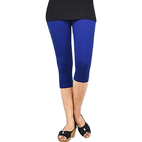 FEELBLUE Premium Cotton Strechable Women's Casual/Gym/Sports 3/4th Capri (Free Size) Combo Pack of 5 (PgreenRedRoyalFiroziYelow) - Image 4