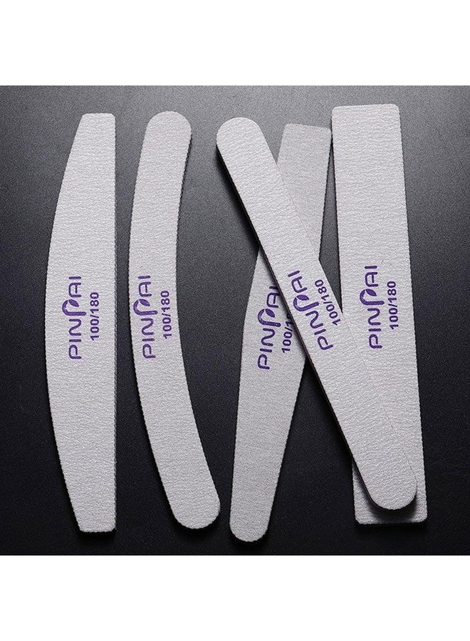 Pinpai 20 Pcs Professional Nail Filers 100/180 Grit In 5 Different Shapes - Image 2