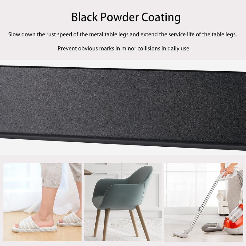 Reyox Reyox Metal Table Legs Desk Legs Heavy Duty Square Tube Iron Desk Legs DIY Furniture Legs for Dining Table Coffee Table Computer Desk Workbench Meeting Room Table Set of 2 U Shape  - Image 4