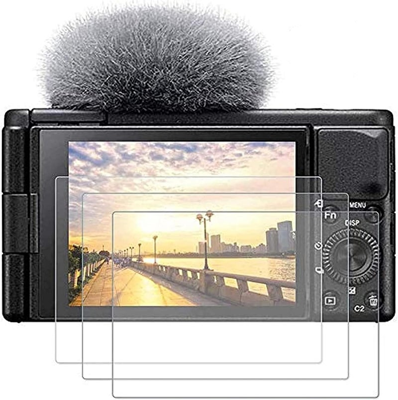 PCTC 3 Packs Tempered Glass Screen Protector Compatible for Sony ZV-E10 ZV-1 ZV-1M2 ZV1M2 ZVE10 ZV1 ZV-1F ZV1F Cover,0.3mm 9H Hardness Tempered Glass Flim Against[Not Fit for ZV-E10II] - Image 1