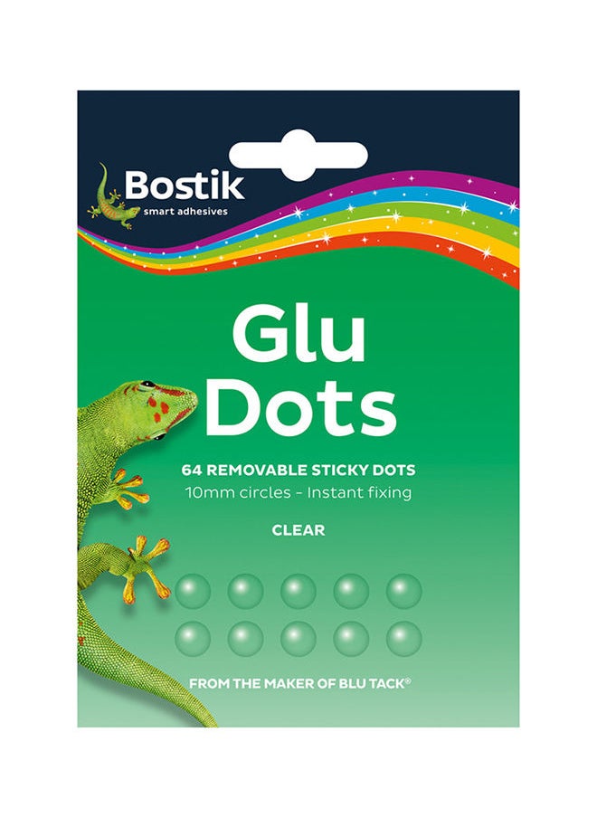 Bostik - Glu Dots – Removable, Double Sided Glue Dots, For Instant Fixing & Crafts, Easy to Use, No Mess, Clear, x64 Glu Dots - Image 1