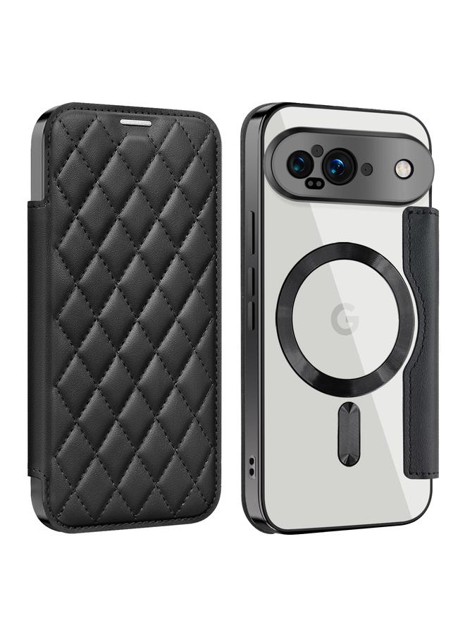 S-TOP Case For Google Pixel 9 Shield Magsafe RFID Anti-theft Rhombus Leather Phone Case - Image 1