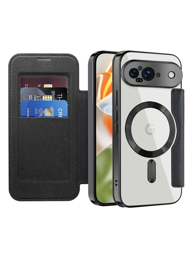 S-TOP Case For Google Pixel 9 Shield Magsafe RFID Anti-theft Rhombus Leather Phone Case - Image 2