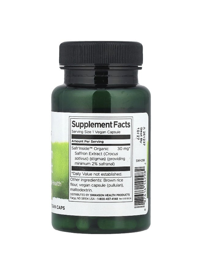 SWANSON سوانسون، مستخلص الزعفران، 30 ملغ، 60 كبسولة نباتية - Image 2
