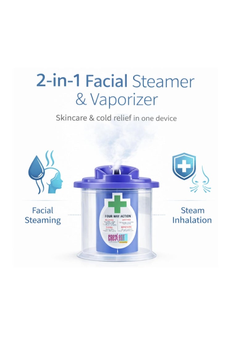 Crescent Cold & Cough Steamer Vaporizer with Light Indicator – Facial & Steam Inhaler - Image 4