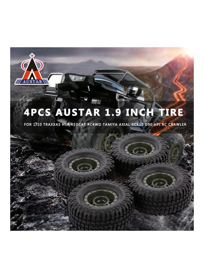 NIBEMINENT 4-Piece Tyre With Wheel For 1/10 RC Car Traxxas HSP Redcat RC4WD 1.9inch - Image 3