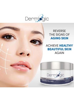 Dermlogic Anti Aging Resurfacing Peel Pads Contains Salicylic Glycolic & Lactic For Face & Body. Includes Hyaluronic & Witch Hazel Green Tea & Aloe Vera. Exfoliates To Correct Dark Spots & Scars.  - Image 5