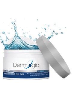 Dermlogic Anti Aging Resurfacing Peel Pads Contains Salicylic Glycolic & Lactic For Face & Body. Includes Hyaluronic & Witch Hazel Green Tea & Aloe Vera. Exfoliates To Correct Dark Spots & Scars.  - Image 2