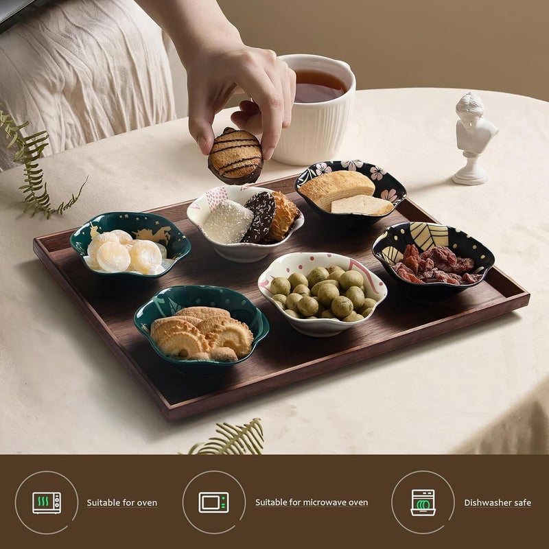 AYFDISHS 4 Inch Ceramic Dipping BowlsFlower Side Dishes Soy Sauce Dish for Sushi Appetizer PlatesServing Dish for Kitchen HomeSet of 4 Green - Image 5