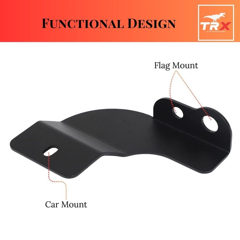 TRX AUTO Aluminum Bolt On Bracket & Flag Poles For Suzuki Jimny 2 Door & Suzuki Jimny 4 Door 2018 To 2025 | Bolt on, No Drilling required | tyre - Image 2