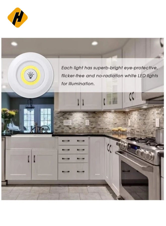 HuHa 1W COB LED Puck Light 6-Pack with Remote Control – Wireless, Dimmable, Touch Sensor, Brightness Adjustable Night Lamp for Cabinet and Wall Lighting, Battery Operated  - Image 5