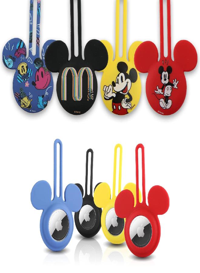 Disney Mickey Mouse Ears 4-Pack Silicone Airtag Holder Case- 4 Airtag Keychain Holder Included- Disneyland Accessory for Backpack/Keys/Pet - Keychain Accessories for Apple Airtag- Airtag Case 4 Pack - Image 1