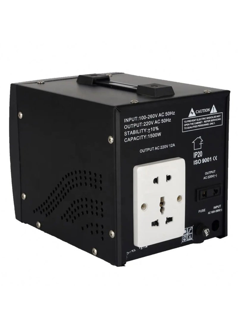 Icona 2000W Voltage Regulator with Transformer – Step Up/Down 110/120V to 220/240V, or 220/240V to 110/120V, Automatic Voltage Stabilizer, ICOPOWER Technology