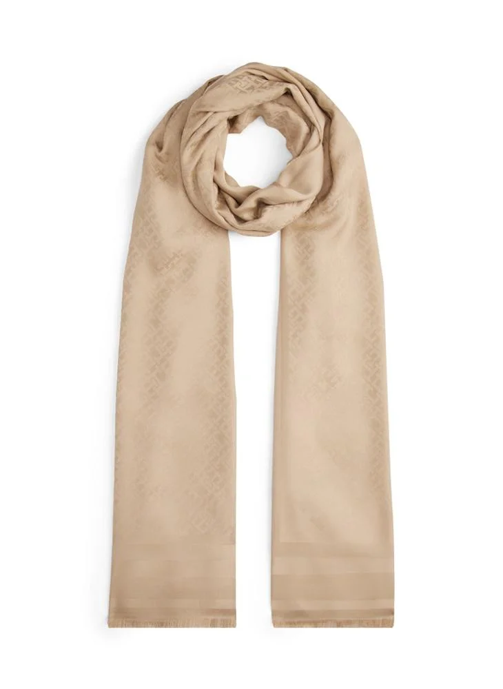 TOMMY HILFIGER TH Monogram Frayed Scarf